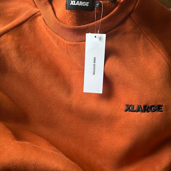 NWT! XLARGE Raglan Crew Neck Sweatshirt Large Brown/ Orange - Picture 5 of 9